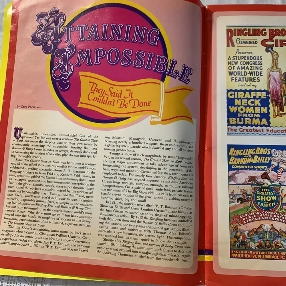 Vintage Ringling Brothers and Barnum and Bailey Circus program 1984 program